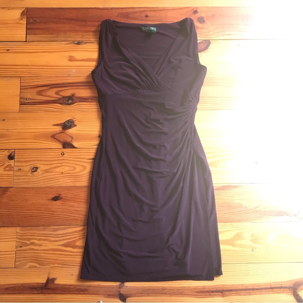 Lauren Ralph Lauren Purple Eggplant Bodycon Dress, EUC, 6 - Picture 3 of 13